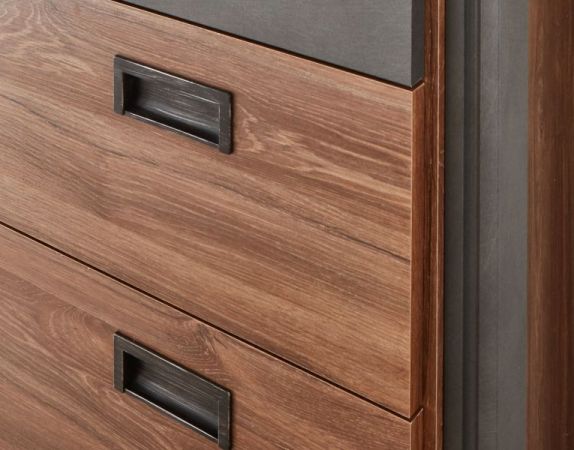 Waschbeckenunterschrank MIT Waschbecken Auburn in Eiche Stirling und Matera grau Badm�bel Waschtisch 91 x 75 cm