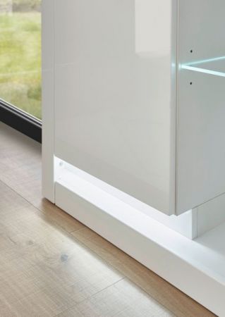 Vitrine Ladis in wei� Hochglanz Vitrinenschrank 80 x 195 cm