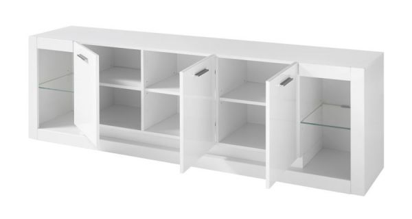 TV-Lowboard Ladis in wei� Hochglanz TV Unterteil in Komforth�he XL-Board 198 x 61 cm