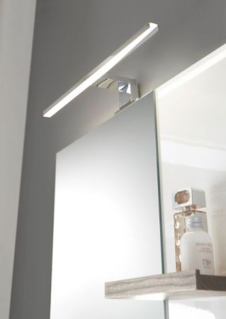 Badm�bel Set Dense in wei� Hochglanz Lack und Eiche Badkombination MIT Waschbecken und Badlampe 60 x 200 cm