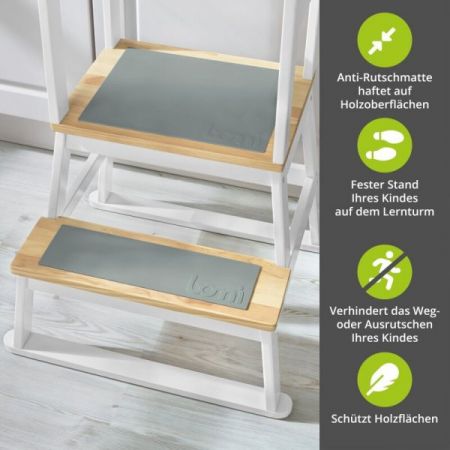 BOMI� Lernturm Swubi in wei� und natur Learning Tower Stehhilfe f�r Kinder