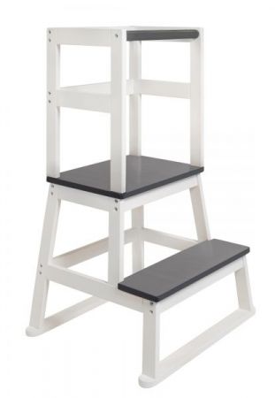 BOMI� Lernturm Swubi in wei� und grau Learning Tower Stehhilfe f�r Kinder