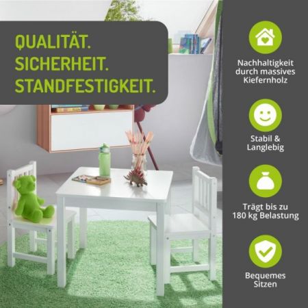 BOMI� Kindersitzgruppe Amy in wei� Sitzgruppe Kindertisch und 2 x Stuhl