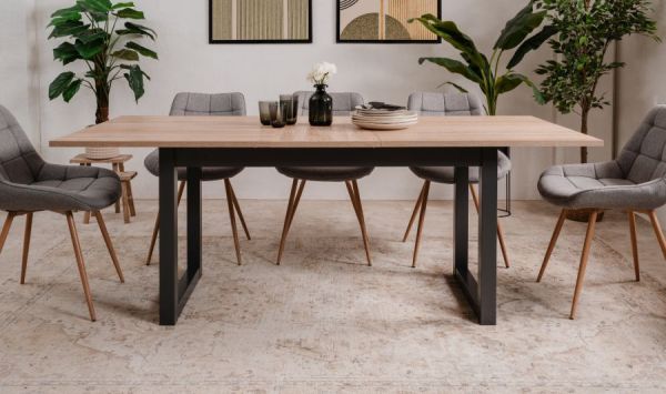 Esstisch Malta in Sonoma Eiche und Anthrazit, ausziehbar 160 - 200 x 90 cm