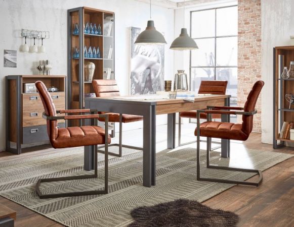 Esstisch Auburn in Eiche Stirling und Matera grau K�chentisch 154 x 90 cm