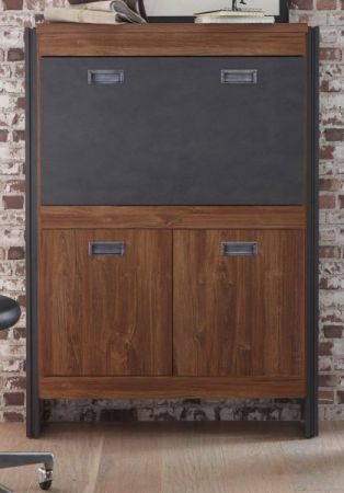 Sekret�r Auburn in Eiche Stirling und Matera grau Schreibtisch 90 x 127 cm