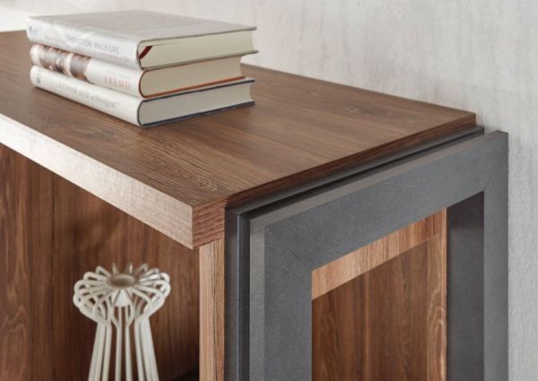 Sekret�r Auburn in Eiche Stirling und Matera grau Schreibtisch 90 x 127 cm