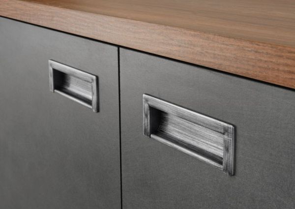 Sekret�r Auburn in Eiche Stirling und Matera grau Schreibtisch 90 x 127 cm