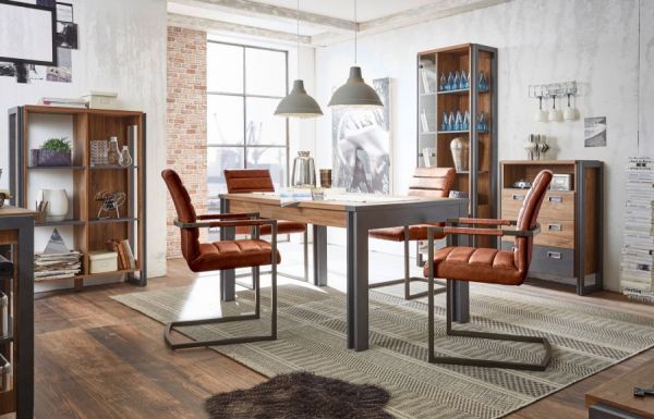 Sekret�r Auburn in Eiche Stirling und Matera grau Schreibtisch 90 x 127 cm