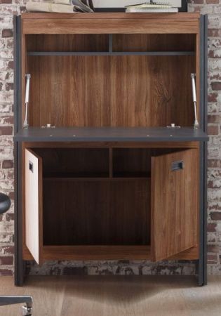 Sekret�r Auburn in Eiche Stirling und Matera grau Schreibtisch 90 x 127 cm