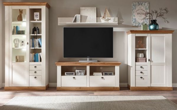 Highboard Hemsby in wei� Pinie und Eiche Wotan Landhaus Anrichte 102 x 139 cm