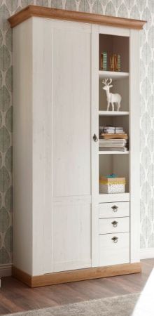 Stauraumschrank Hemsby in wei� Pinie und Eiche Wotan Landhaus Mehrzweckschrank 102 x 204 cm