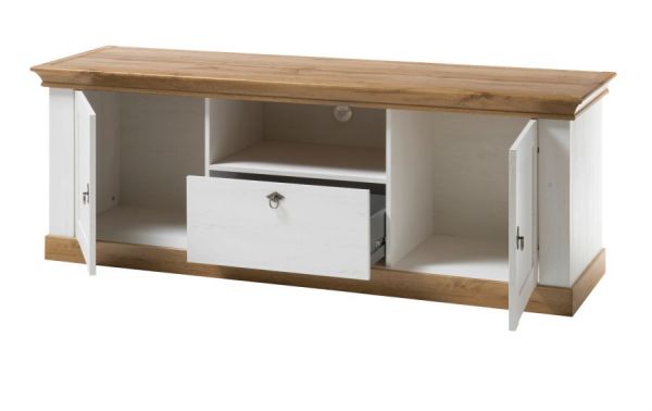 Wohnwand Hemsby in wei� Pinie und Eiche Wotan Landhaus Schrankwand 4-teilig 387 x 204 cm