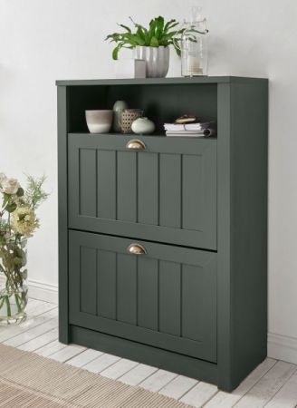 Schuhschrank Forres in gr�n Landhausstil Flur Schuhkipper 80 x 112 cm