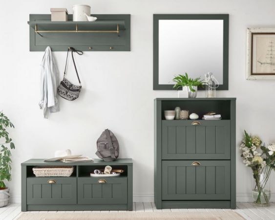 Schuhschrank Forres in gr�n Landhausstil Flur Schuhkipper 80 x 112 cm