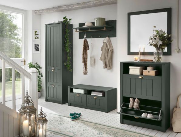 Schuhschrank Forres in gr�n Landhausstil Flur Schuhkipper 80 x 112 cm