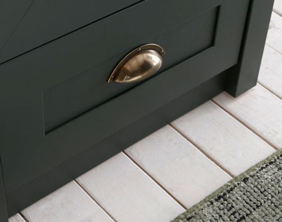 Garderobe Sitzbank Forres in gr�n Landhausstil Garderobenbank 110 x 47 cm