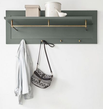Garderobenpaneel Forres in gr�n Landhausstil Wandgarderobe 109 x 40 cm