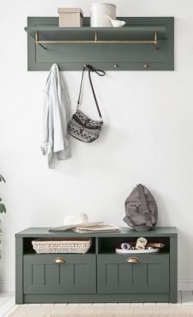 Garderobenpaneel Forres in gr�n Landhausstil Wandgarderobe 109 x 40 cm