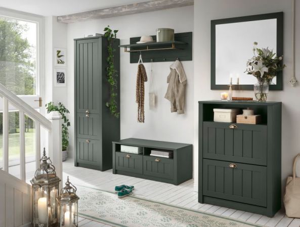 Garderobenspiegel Forres in gr�n Landhausstil Flur Diele Spiegel 82 x 82 cm