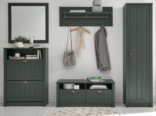Garderobenkombination Forres in gr�n Landhausstil Garderobe Set 5-teilig 272 x 198 cm
