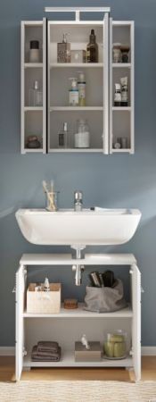 Badm�bel Set 2-teilig Leon in wei� Hochglanz Badkombination 60 x 182 cm