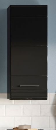 Badezimmer H�ngeschrank Leon in schwarz Hochglanz Badschrank h�ngend 30 x 77 cm