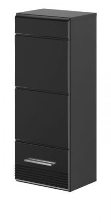 Badezimmer H�ngeschrank Leon in schwarz Hochglanz Badschrank h�ngend 30 x 77 cm
