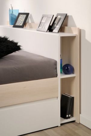 Parisot Schlafzimmer Set Toms in Akazie und wei� Komplettzimmer mit Stauraumbett, Kommode und Schreibtisch