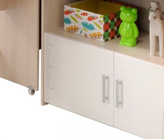 Parisot Hochbett Charly4 in Akazie und wei� Kinder- und Jugendzimmer Bett mit Schreibtisch