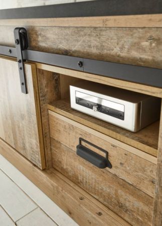 TV-Lowboard Stove in Used Wood hell und anthrazit TV Unterteil in Komforth�he 162 x 61 cm