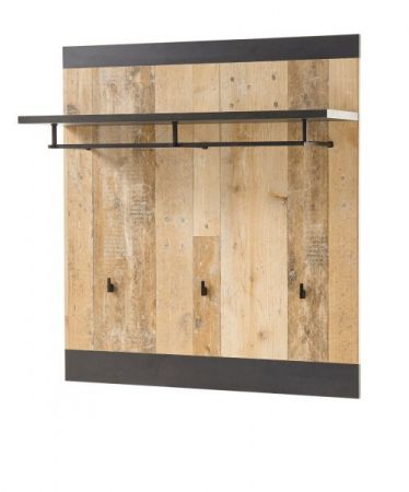 Garderobe Set 4-teilig Stove in Used Wood hell und anthrazit Garderobenkombination 164 x 201 cm