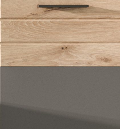 Sideboard Tomaso in Nox Eiche und Basalt grau, Kommode 180 x 87 cm mit Soft-Close