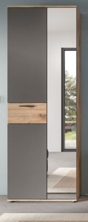 Garderobenschrank Tomaso in Nox Eiche und Basalt grau Garderobe oder gro�er Schuhschrank 70 x 200 cm