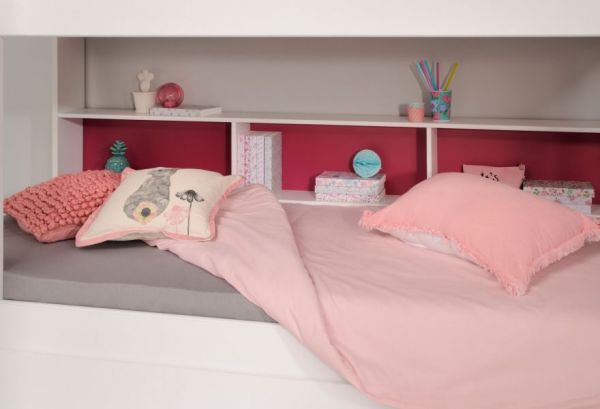 Parisot Etagenbett TamTam1 in wei� mit blau oder pink Kinder und Jugendzimmer Hochbett 209 x 165 cm