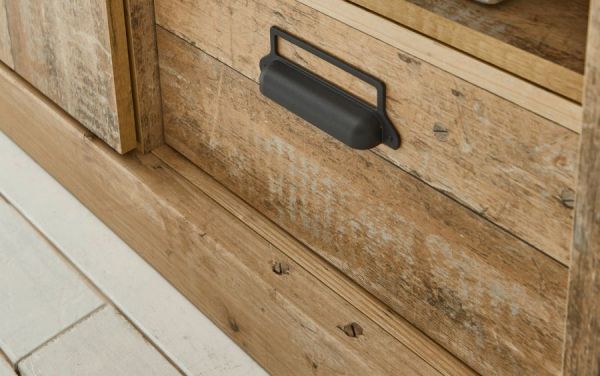 Aktenregal Stove in Used Wood hell und anthrazit B�ro Regalschrank 51 x 146 cm