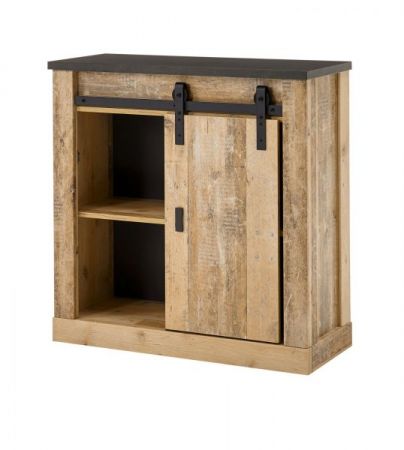 B�rom�bel Set Stove in Used Wood hell und anthrazit mit Aktenschrank