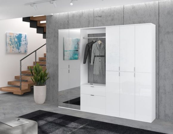 Schuhschrank SystemX in wei� Hochglanz Garderobe 91 x 193 cm