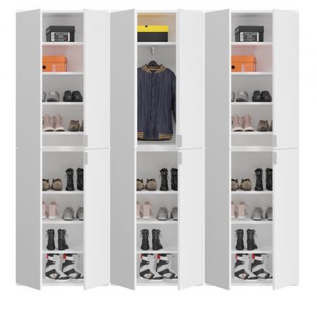 Garderobe SystemX in wei� Hochglanz Mehrzweckschrank 183 x 193 cm