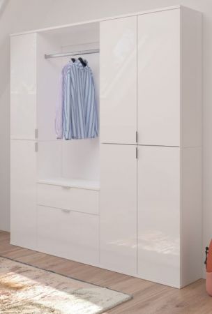 Garderobe SystemX in wei� Hochglanz Garderobenschrank 152 x 193 cm