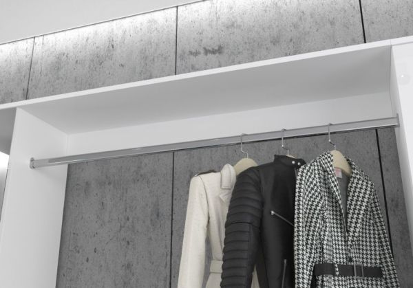 Garderobe SystemX in wei� Hochglanz Garderobenschrank 152 x 193 cm