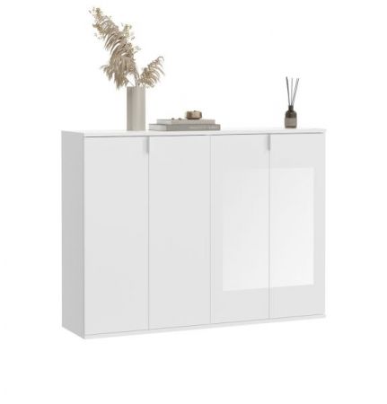 Kommode SystemX in wei� Hochglanz Sideboard Mehrzweckschrank 122 x 99 cm