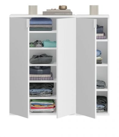 Kommode SystemX in wei� Hochglanz Sideboard Mehrzweckschrank 91 x 99 cm