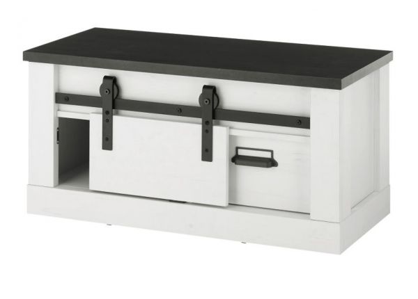Garderobe Set 4-teilig Stove in wei� Pinie und anthrazit Landhaus Garderobenkombination 164 x 201 cm