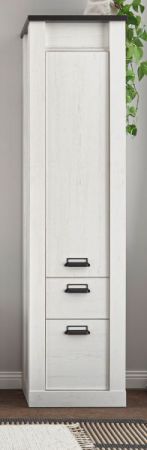Badezimmer Hochschrank Stove in wei� Pinie und anthrazit Landhaus Badschrank 51 x 201 cm