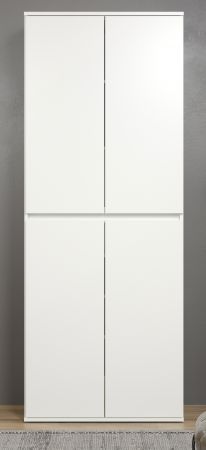 Garderobenschrank Metro in Wei�, 4-t�riger Schuhschrank 74 x 191 cm