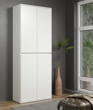 Garderobenschrank Metro in Wei�, 4-t�riger Schuhschrank 74 x 191 cm