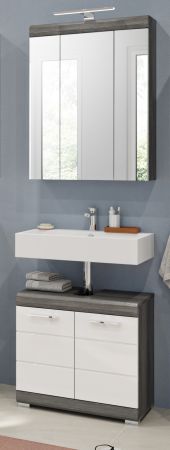 Badezimmer Spiegelschrank Shawn in Rauchsilber grau Badschrank 3-t�rig 60 x 79 cm