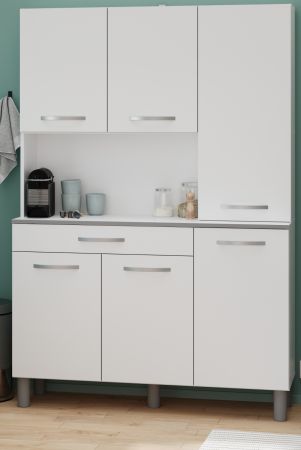 Parisot K�chenschrank Spring in wei� und grau K�che Buffet 120 x 181 cm