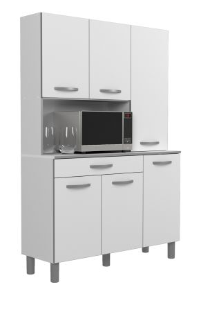 Parisot K�chenschrank Spring in wei� und grau K�che Buffet 120 x 181 cm
